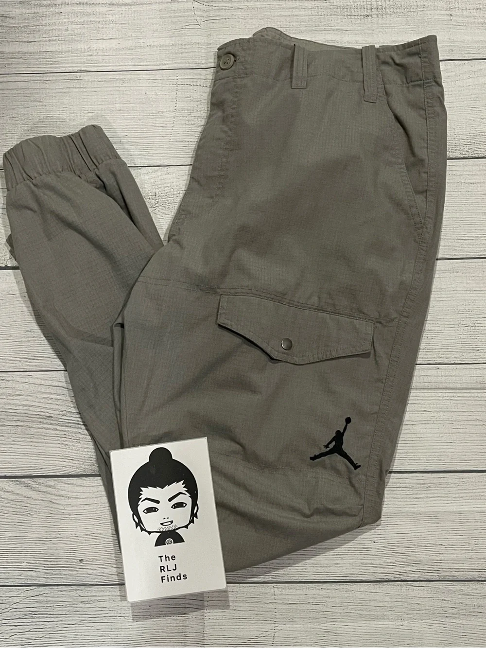 Air Jordan City CargoPantsGrey Size38 Jumpman Embroidered Utility Y2K Streetwear